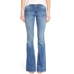 1822 DENIM lexington braid accent flare jeans 24